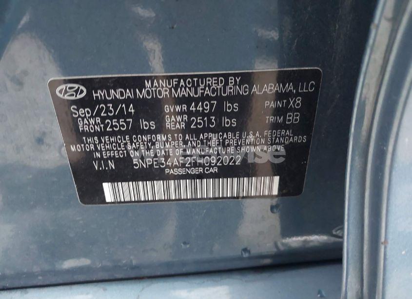 Photo 9 of 2015 Hyundai Sonata SPORT (VIN 5NPE34AF2FH092022)