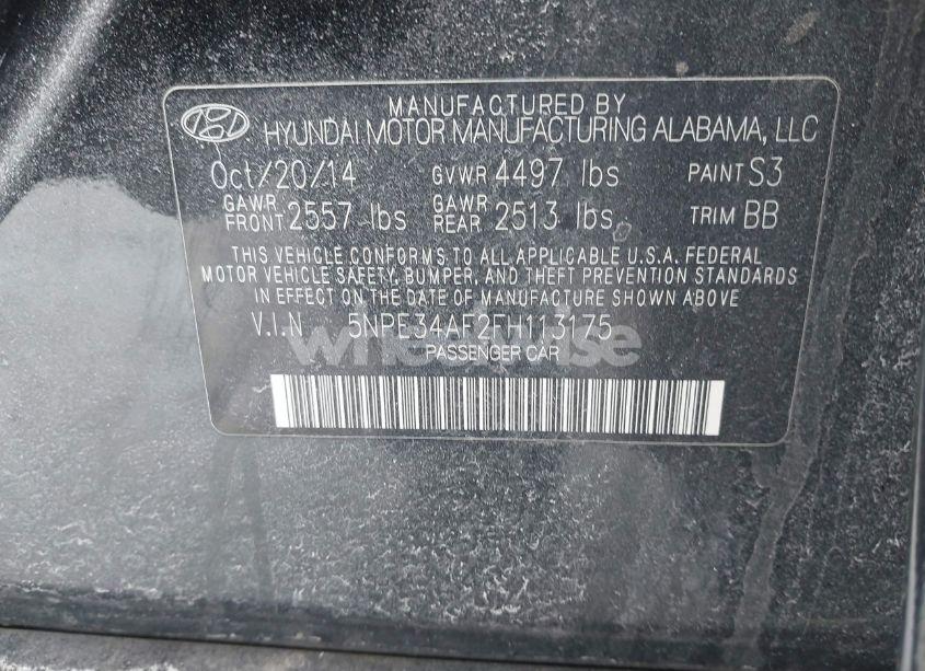 Photo 9 of 2015 Hyundai Sonata SPORT (VIN 5NPE34AF2FH113175)