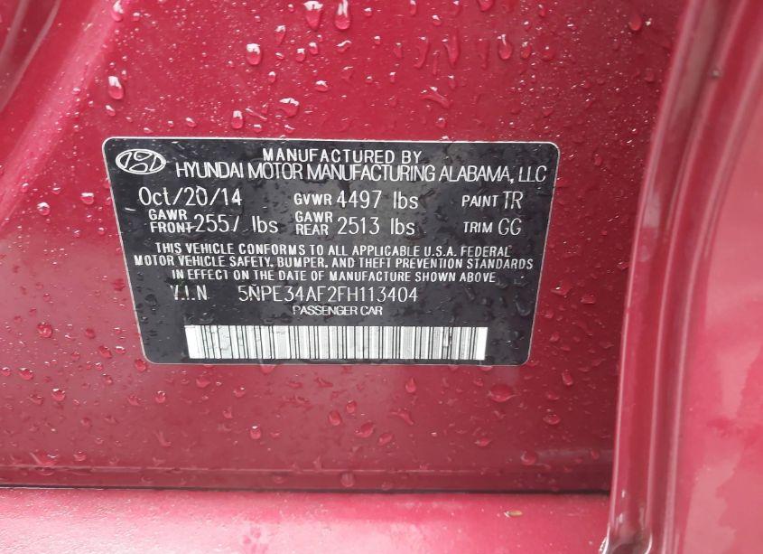 Photo 9 of 2015 Hyundai Sonata SPORT (VIN 5NPE34AF2FH113404)