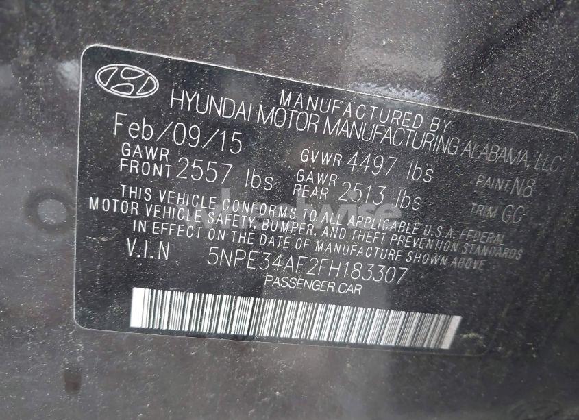 Photo 9 of 2015 Hyundai Sonata SPORT (VIN 5NPE34AF2FH183307)