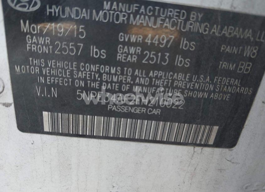 Photo 9 of 2015 Hyundai Sonata LIMITED (VIN 5NPE34AF2FH210022)