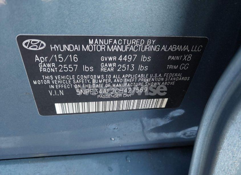 Photo 9 of 2016 Hyundai Sonata SPORT (VIN 5NPE34AF2GH427569)