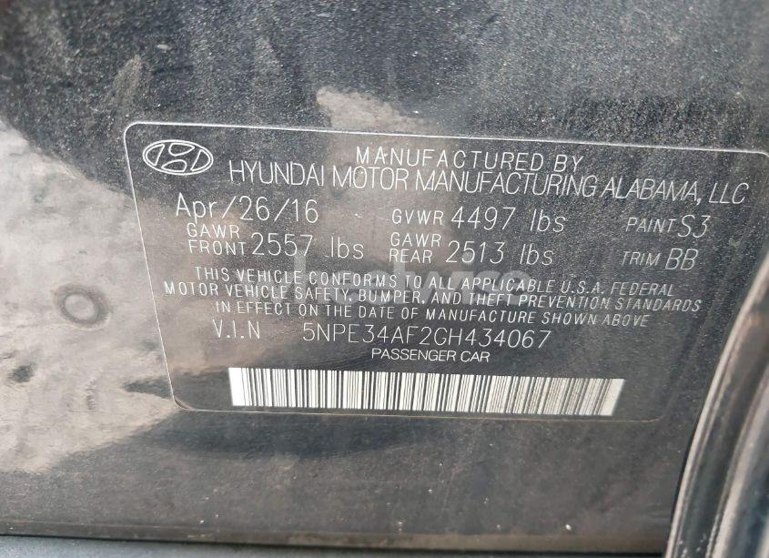 Photo 9 of 2016 Hyundai Sonata LIMITED (VIN 5NPE34AF2GH434067)
