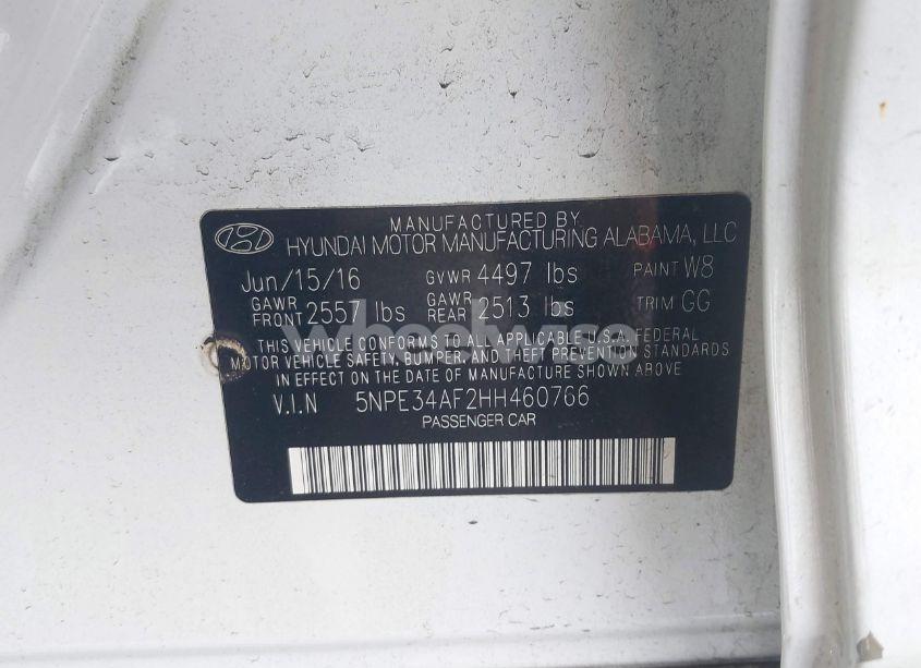 Photo 9 of 2017 Hyundai Sonata SPORT/LIMITED (VIN 5NPE34AF2HH460766)