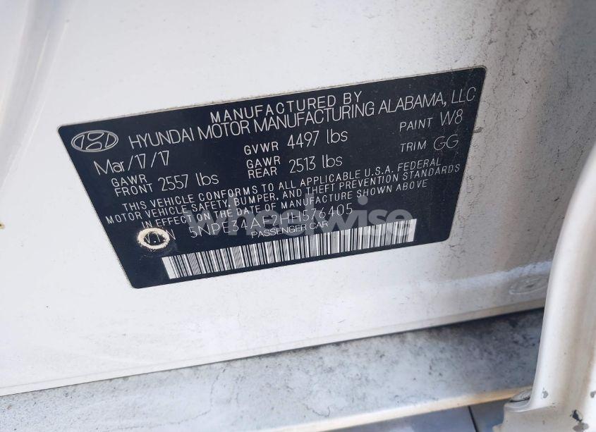 Photo 9 of 2017 Hyundai Sonata LIMITED (VIN 5NPE34AF2HH576405)