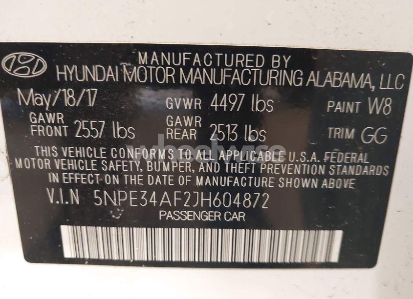 Photo 9 of 2018 Hyundai Sonata LIMITED (VIN 5NPE34AF2JH604872)