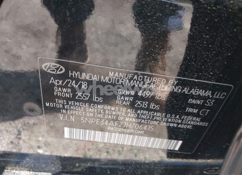 Photo 9 of 2018 Hyundai Sonata LIMITED (VIN 5NPE34AF2JH706415)