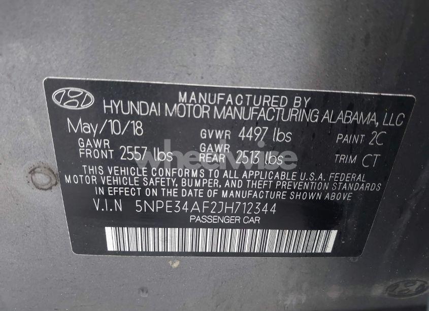 Photo 9 of 2018 Hyundai Sonata SEL+ (VIN 5NPE34AF2JH712344)