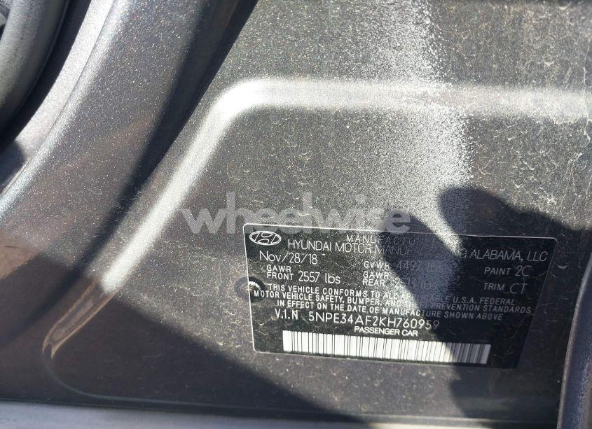 Photo 9 of 2019 Hyundai Sonata LIMITED (VIN 5NPE34AF2KH760959)