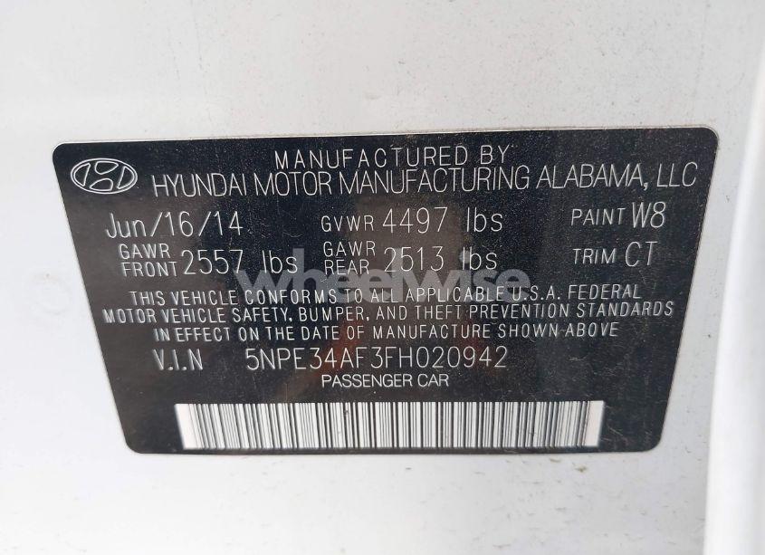 Photo 9 of 2015 Hyundai Sonata LIMITED (VIN 5NPE34AF3FH020942)