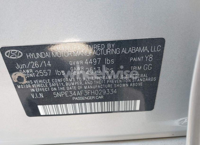 Photo 9 of 2015 Hyundai Sonata SPORT (VIN 5NPE34AF3FH029334)