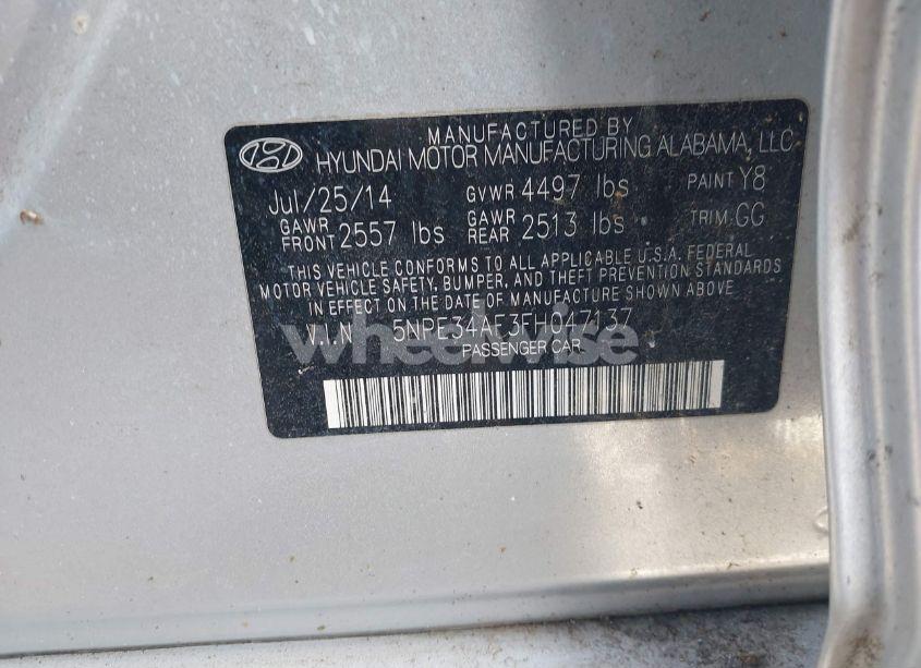 Photo 9 of 2015 Hyundai Sonata LIMITED (VIN 5NPE34AF3FH047137)