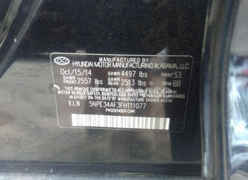 Photo 9 of 2015 Hyundai Sonata LIMITED (VIN 5NPE34AF3FH111077)