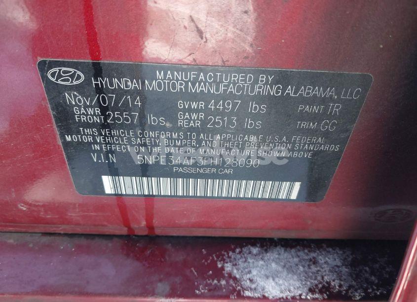 Photo 9 of 2015 Hyundai Sonata SPORT (VIN 5NPE34AF3FH128090)