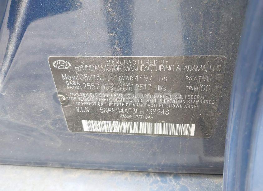 Photo 9 of 2015 Hyundai Sonata N/A (VIN 5NPE34AF3FH238248)