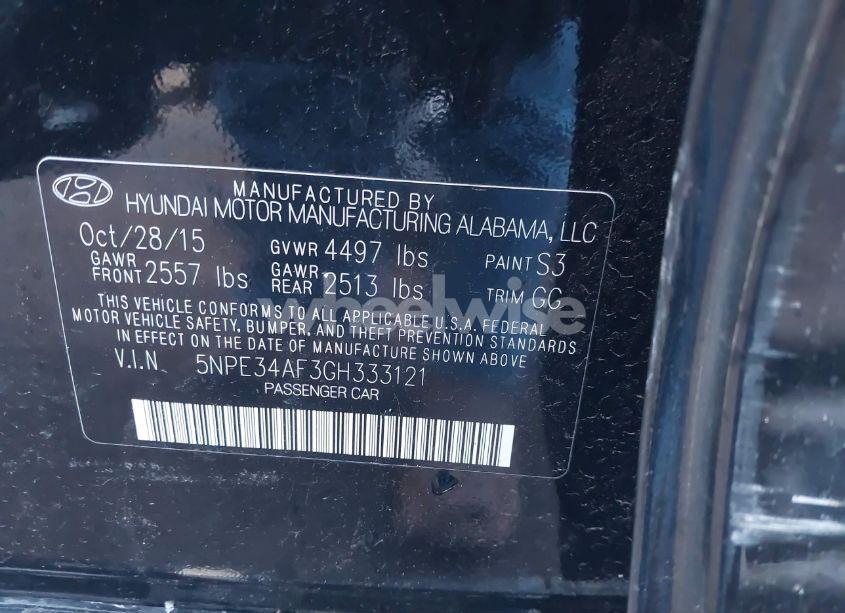 Photo 9 of 2016 Hyundai Sonata LIMITED (VIN 5NPE34AF3GH333121)