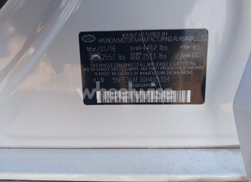 Photo 9 of 2016 Hyundai Sonata SPORT (VIN 5NPE34AF3GH405354)