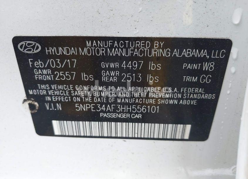 Photo 9 of 2017 Hyundai Sonata SPORT (VIN 5NPE34AF3HH556101)