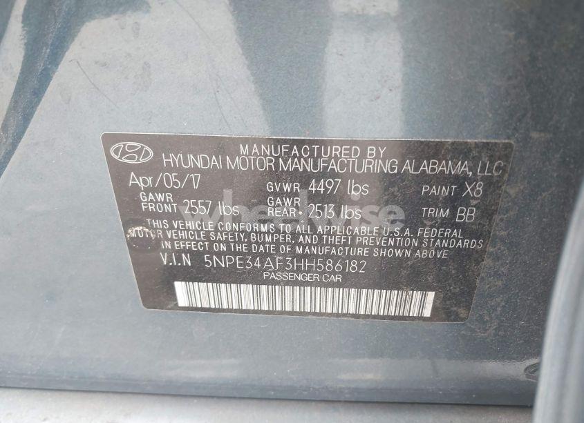 Photo 9 of 2017 Hyundai Sonata LIMITED (VIN 5NPE34AF3HH586182)