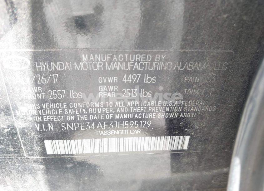 Photo 9 of 2018 Hyundai Sonata SPORT (VIN 5NPE34AF3JH595129)