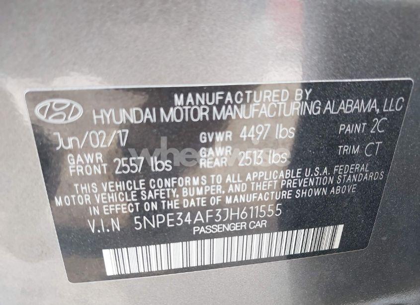 Photo 9 of 2018 Hyundai Sonata LIMITED (VIN 5NPE34AF3JH611555)