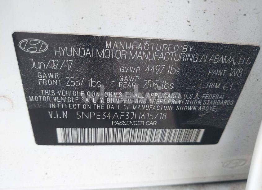 Photo 9 of 2018 Hyundai Sonata SPORT (VIN 5NPE34AF3JH615718)