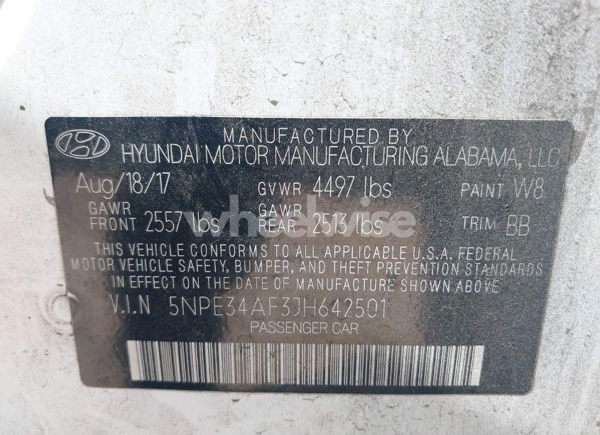 Photo 9 of 2018 Hyundai Sonata SEL (VIN 5NPE34AF3JH642501)