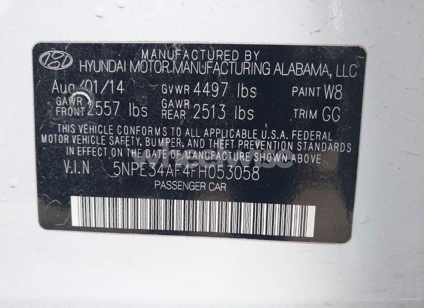 Photo 9 of 2015 Hyundai Sonata SPORT (VIN 5NPE34AF4FH053058)