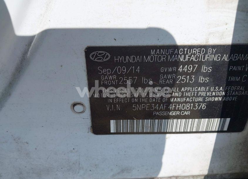 Photo 9 of 2015 Hyundai Sonata SPORT (VIN 5NPE34AF4FH081376)