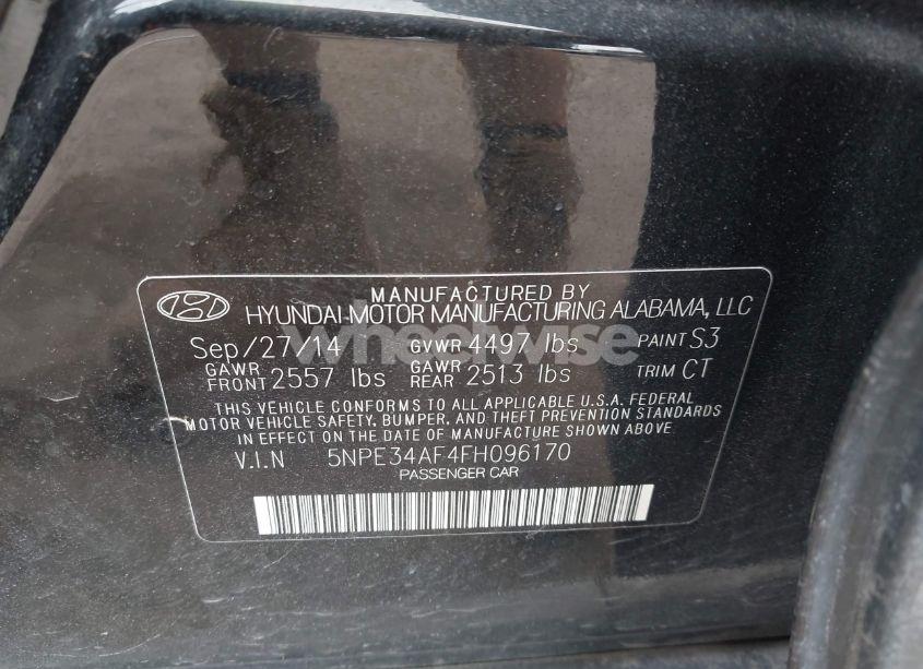 Photo 9 of 2015 Hyundai Sonata LIMITED (VIN 5NPE34AF4FH096170)