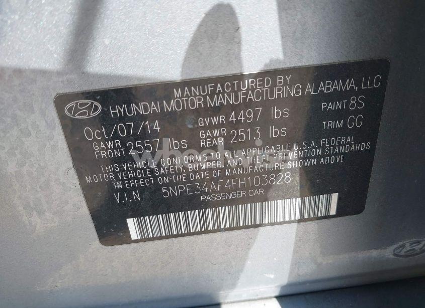 Photo 9 of 2015 Hyundai Sonata SPORT (VIN 5NPE34AF4FH103828)