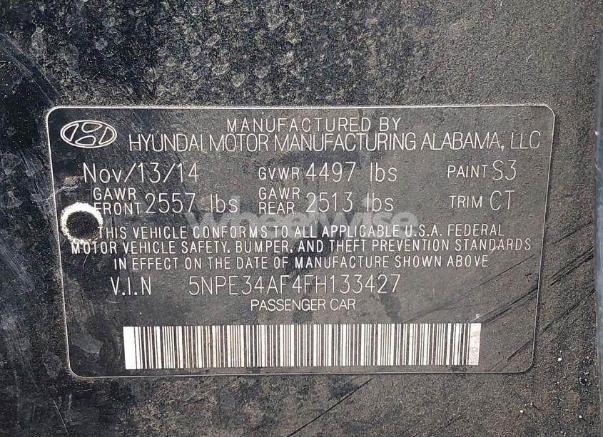 Photo 9 of 2015 Hyundai Sonata LIMITED (VIN 5NPE34AF4FH133427)