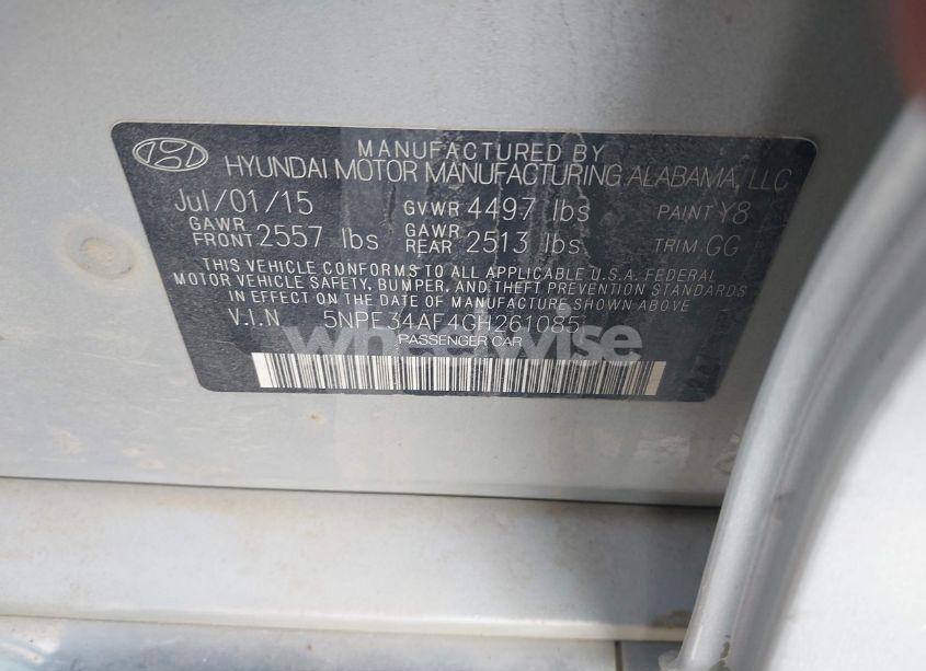 Photo 9 of 2016 Hyundai Sonata LIMITED (VIN 5NPE34AF4GH261085)