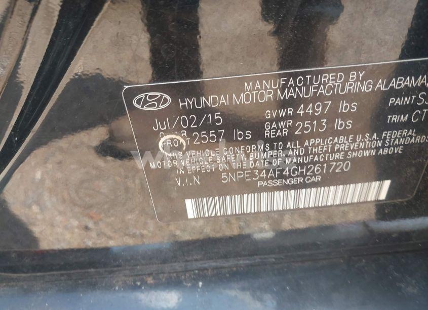 Photo 9 of 2016 Hyundai Sonata SPORT (VIN 5NPE34AF4GH261720)