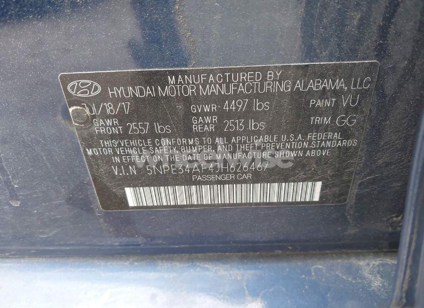 Photo 9 of 2018 Hyundai Sonata SEL (VIN 5NPE34AF4JH626467)