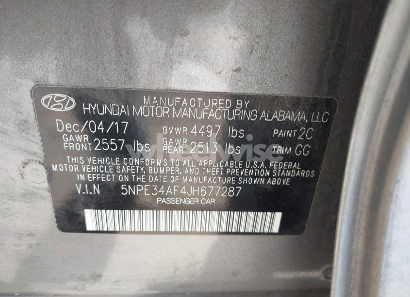 Photo 9 of 2018 Hyundai Sonata SEL (VIN 5NPE34AF4JH677287)