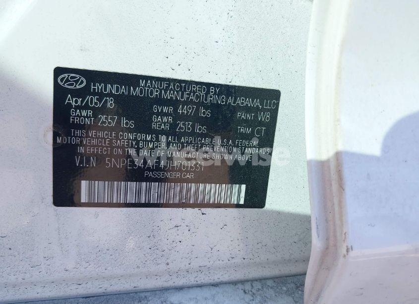 Photo 9 of 2018 Hyundai Sonata SPORT+ (VIN 5NPE34AF4JH701331)