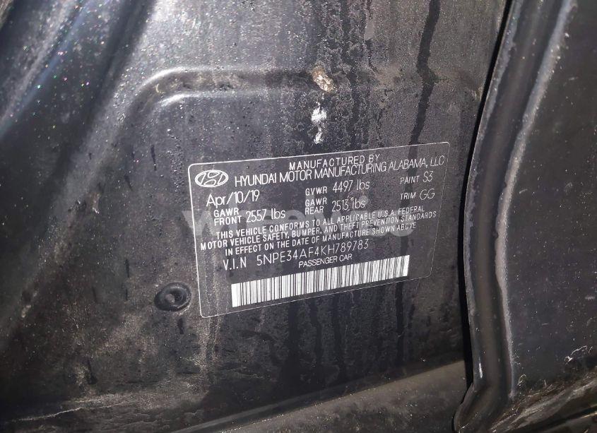 Photo 9 of 2019 Hyundai Sonata SEL (VIN 5NPE34AF4KH789783)