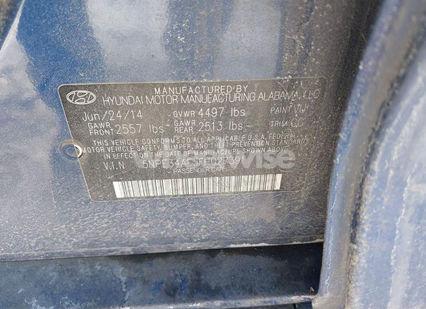 Photo 9 of 2015 Hyundai Sonata SPORT (VIN 5NPE34AF5FH027391)