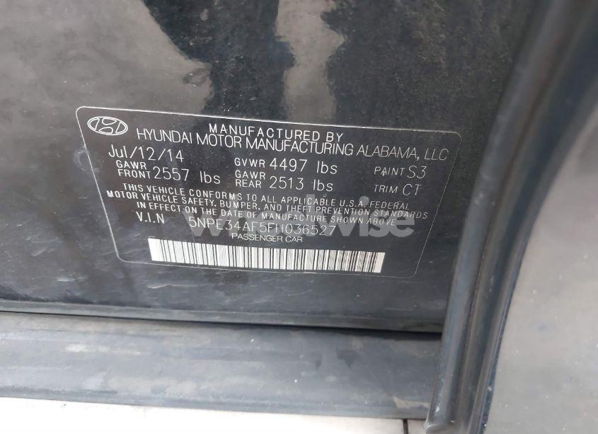 Photo 9 of 2015 Hyundai Sonata LIMITED (VIN 5NPE34AF5FH036527)