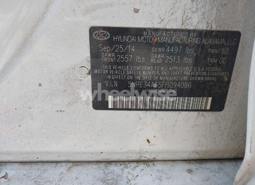 Photo 9 of 2015 Hyundai Sonata SPORT (VIN 5NPE34AF5FH094086)