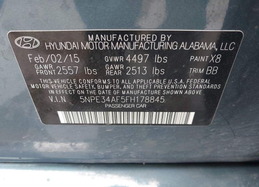 Photo 9 of 2015 Hyundai Sonata LIMITED (VIN 5NPE34AF5FH178845)