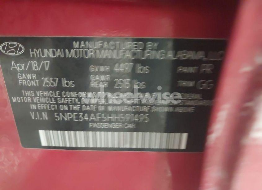 Photo 9 of 2017 Hyundai Sonata SPORT (VIN 5NPE34AF5HH591495)