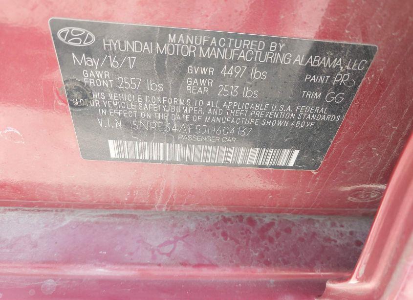 Photo 9 of 2018 Hyundai Sonata SEL (VIN 5NPE34AF5JH604137)