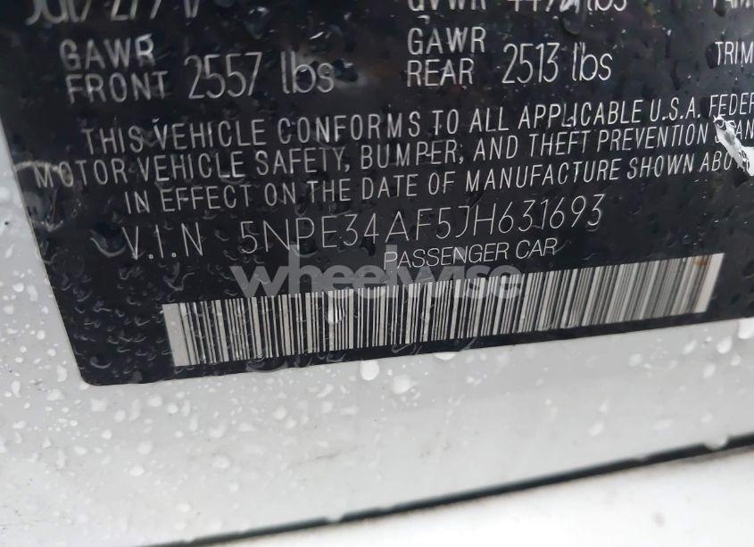 Photo 9 of 2018 Hyundai Sonata SEL (VIN 5NPE34AF5JH631693)