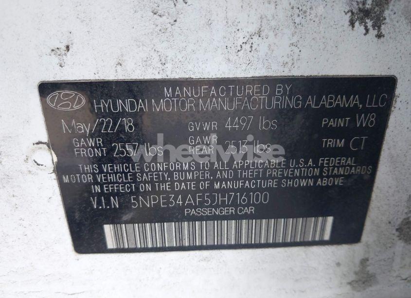 Photo 9 of 2018 Hyundai Sonata SPORT+ (VIN 5NPE34AF5JH716100)