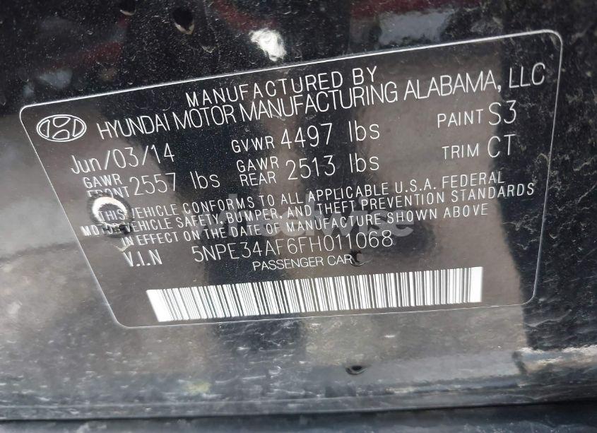 Photo 9 of 2015 Hyundai Sonata LIMITED (VIN 5NPE34AF6FH011068)