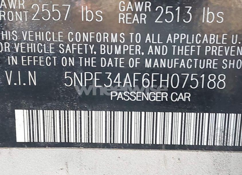 Photo 9 of 2015 Hyundai Sonata SPORT (VIN 5NPE34AF6FH075188)