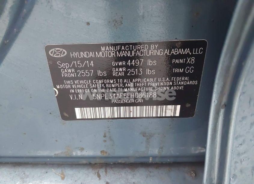 Photo 9 of 2015 Hyundai Sonata SPORT (VIN 5NPE34AF6FH086188)