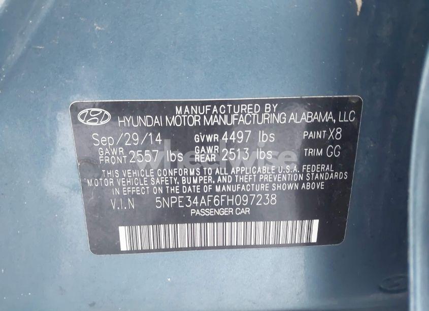 Photo 9 of 2015 Hyundai Sonata SPORT (VIN 5NPE34AF6FH097238)